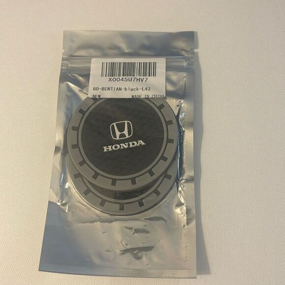 Honda car cup Coasters in black and gray. Set of 2 NWT - Picture 7 of 7